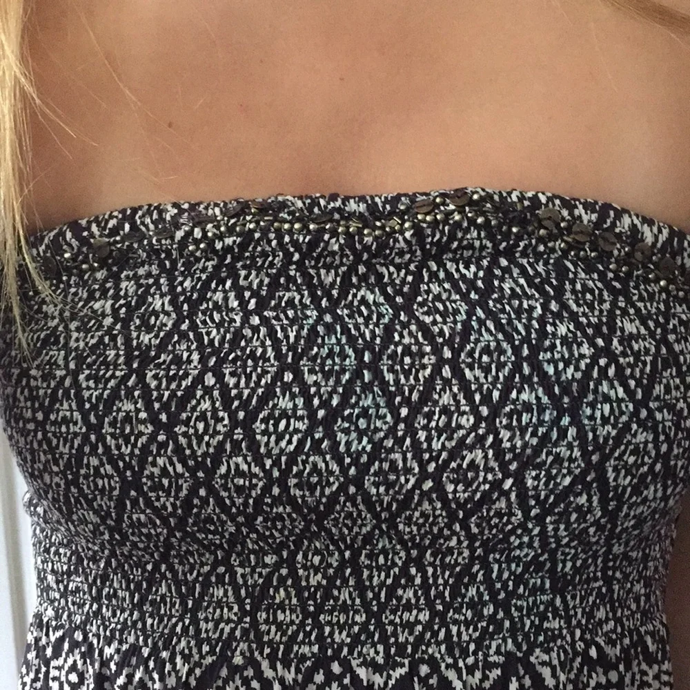 Blue strapless printed maxi dress - Picture 5 of 6